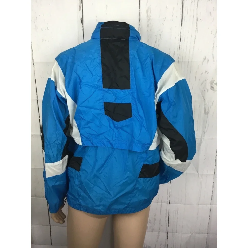 Vintage Nike Jacket Men L Hooded Windbreaker Retro 90s Spell Out Swoosh Anorak